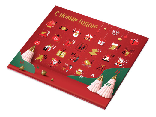 Шоколадный адвент-календарь Festive (красный)